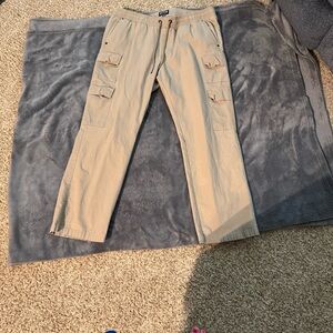 Men's Beige Cargo Pants with Pockets
